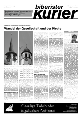 Wandel Der Gesellschaft Und Der Kirche