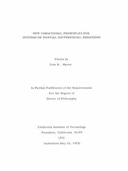 New Variational Principles for Systems of Partial Differential Equations