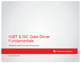 IGBT & Sic Gate Driver Fundamentals