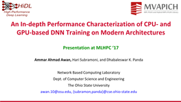 And GPU-Based DNN Training on Modern Architectures