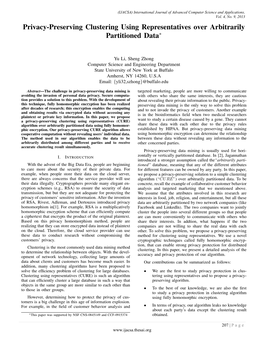 Privacy-Preserving Clustering Using Representatives Over Arbitrarily Partitioned Data∗