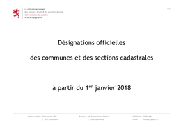 Désignations Officielles