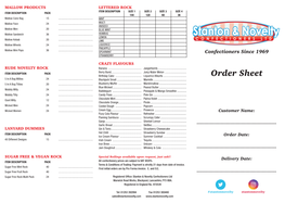 Order Sheet 5 in a Bag Willies 24