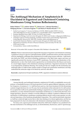 The Antifungal Mechanism of Amphotericin B Elucidated in Ergosterol and Cholesterol-Containing Membranes Using Neutron Reﬂectometry