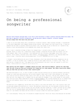 Musician Justin Tranter on Being a Professional Songwriter