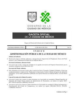 Administración Pública De La Ciudad De México