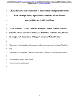 Characterization and Variation of Bacterial and Fungal Communities