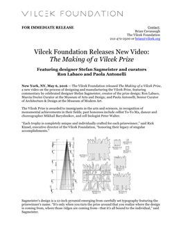 Making of Vilcek Prize