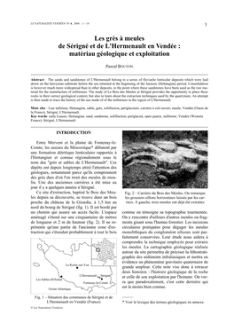 Les Grès À Meules De Sérigné Et De L'hermenault En Vendée : Matériau Géologique Et Exploitation