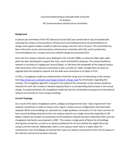 Local Area Networking at Colorado State University an Analysis IAC Communications Infrastructure Committee