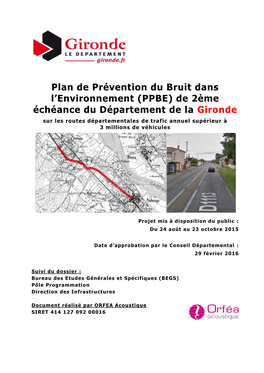 Plan De Prévention Du Bruit Dans L'environnement