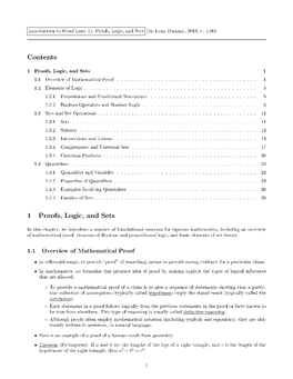 Contents 1 Proofs, Logic, and Sets