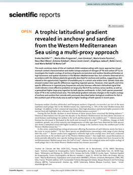 A Trophic Latitudinal Gradient Revealed in Anchovy and Sardine