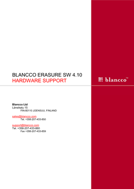 Blancco Erasure Sw 4.10 Hardware Support