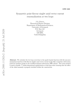 Symmetric Point Flavour Singlet Axial Vector Current Renormalization At