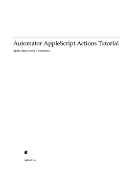 Automator Applescript Actions Tutorial