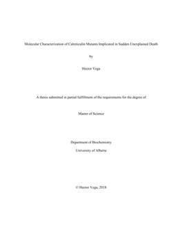 Molecular Characterization of Calreticulin Mutants Implicated in Sudden Unexplained Death