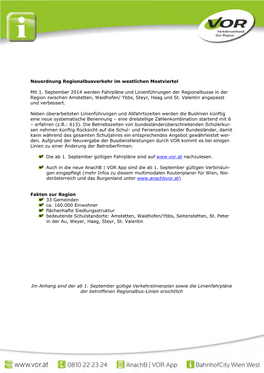 Neuordnung Regionalbusverkehr Im Westlichen Mostviertel Mit 1
