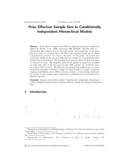 Prior Effective Sample Size in Conditionally Independent