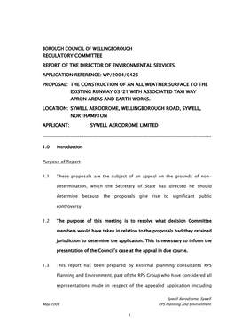 Final Report on Sywell Aerodrome