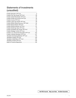 Statements of Investments (Unaudited)