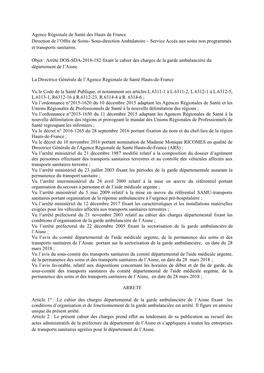 Cahier Des Charges De La Garde Ambulanciere