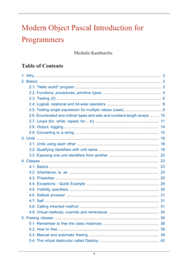 Modern Object Pascal Introduction for Programmers