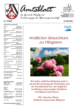 Weltlicher Brauchtum Zu Pfingsten