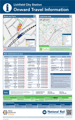 Lichfield City Station I Onward Travel Information Buses and Taxis Local Area Map