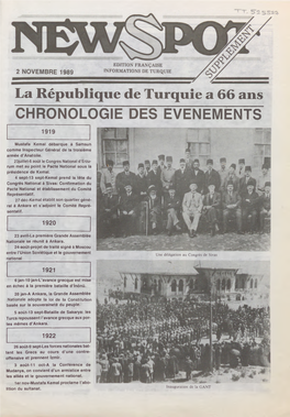 La République De Turquie a 66 Ans CHRONOLOGIE DES EVENEMENTS 1919