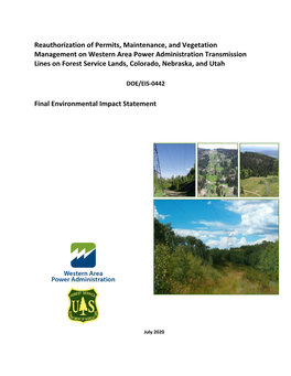 Reauthorization of Permits, Maintenance, and Vegetation