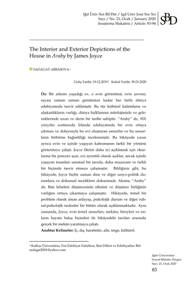 The Interior and Exterior Depictions of the House in Araby by James Joyce