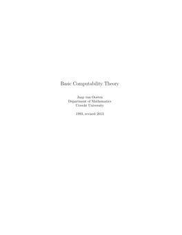 Basic Computability Theory