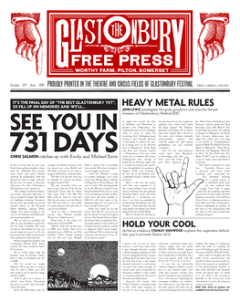 Proudly Printed in the Theatre and Circus Fields of Glastonbury Festival Heavy Metal Rules
