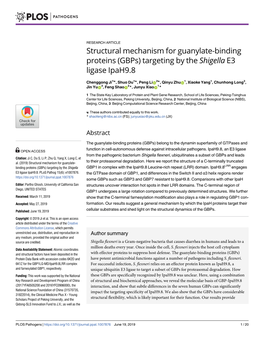 Structural Mechanism for Guanylate-Binding Proteins (Gbps) Targeting by the Shigella E3 Ligase Ipah9.8