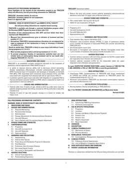 HIGHLIGHTS of PRESCRIBING INFORMATION TRACLEER® (Bosentan) Tablets These Highlights Do Not Include All the Information Needed to Use TRACLEER Safely and Effectively