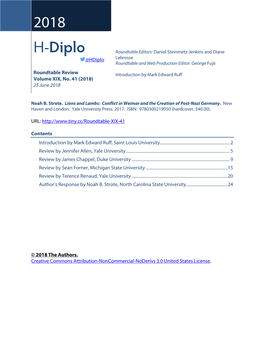 H-Diplo Roundtable, Vol