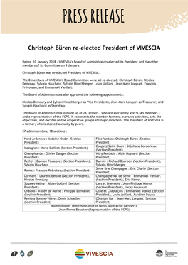 Christoph Büren Re-Elected President of VIVESCIA