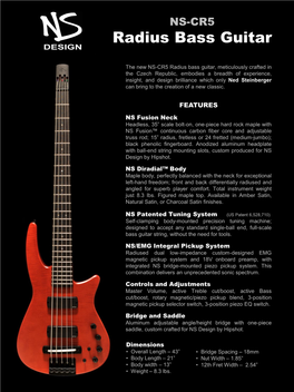 NEW NS Radius “RAD” Bass Guitar by Ned Steinberger