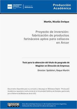 Fabricación De Productos Farináceos Aptos Para Celíacos En Arcor