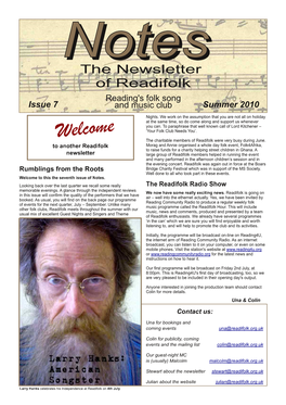 The Newsletter of Readifolk