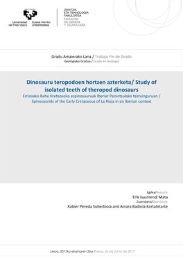 Study of Isolated Teeth of Theropod Dinosaurs