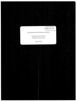 FLOYD BENNETT FIELD HISTORIC DISTRICT R.Icardo Torresreyes Richard Greenwood 4/78