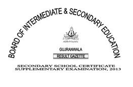 Secondary School (Supplementary) Examination, 2013