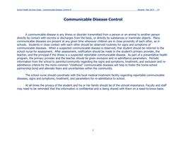 Communicable Disease Control