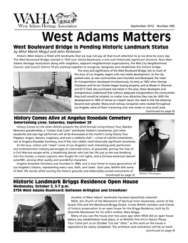 West Adams Matters