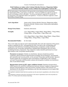 Amino Acids;Calcium Chloride;Dextrose;Magnesium Sulfate