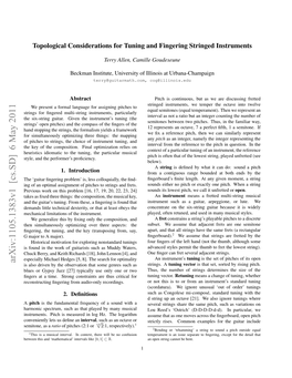 Topological Considerations for Tuning and Fingering Stringed Instruments