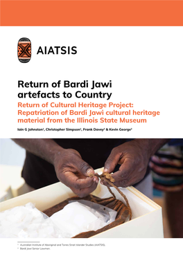 Read the Return of Bardi Jawi Artefacts to Country Report