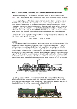 For Reciprocating Steam Locomotives Mean Piston Speed